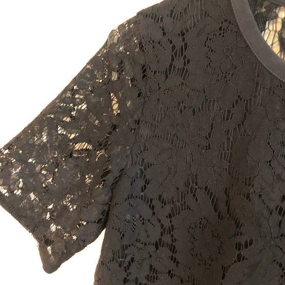 Madewell Black Lace Short Sleeve Top, Small - Picture 5 of 8